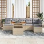Conjunto de Comedor de Jardín con cojín 7 pcs Beige y gris en Sofás de exterior | Comprar online en Foru.es