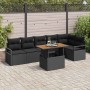 Conjunto de Comedor de Jardín con cojín 7 pcs Negro y Marrón en Sofás de exterior | Comprar online en Foru.es