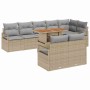 Conjunto de sofá de jardín con cojín Manual 9 pcs Beige y gris en Sofás de exterior | Comprar online en Foru.es