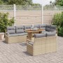 Conjunto de sofá de jardín con cojín Manual 9 pcs Beige y gris en Sofás de exterior | Comprar online en Foru.es