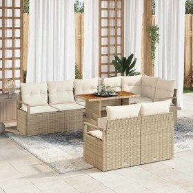 Conjunto de sofá de jardín con cojín Manual 9 pcs Beige y Crema en Sofás de exterior | Comprar online en Foru.es