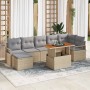 Conjunto de Comedor de Jardín con cojín 8 pcs Beige y gris en Sofás de exterior | Comprar online en Foru.es