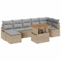 Conjunto de Comedor de Jardín con cojín 8 pcs Beige y gris en Sofás de exterior | Comprar online en Foru.es