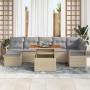 Conjunto de Comedor de Jardín con cojín 8 pcs Beige y gris en Sofás de exterior | Comprar online en Foru.es
