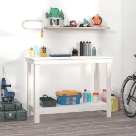 Solid white pine wood workbench 110x50x80 cm by vidaXL, Work tables - Ref: Foro24-822502, Price: 103,88 €, Discount: %