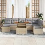 Conjunto de sofá de jardín con cojín 9 pcs Beige y gris en Sofás de exterior | Comprar online en Foru.es