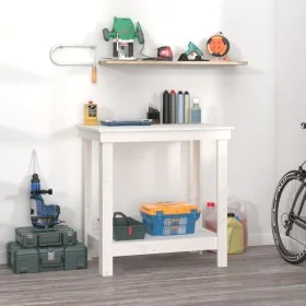 Werkbank aus massivem Weißkiefernholz, 80 x 50 x 80 cm von vidaXL, Arbeitstische - Ref: Foro24-822497, Preis: 86,49 €, Rabatt: %