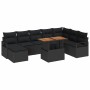 Conjunto de sofá de jardín con cojín 9 pcs Negro y Marrón en Sofás de exterior | Comprar online en Foru.es