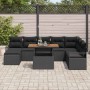 Conjunto de sofá de jardín con cojín 9 pcs Negro y Marrón en Sofás de exterior | Comprar online en Foru.es