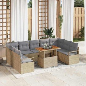 Conjunto de sofá de jardín con cojín Manual 10 pcs Beige y gris en Sofás de exterior | Comprar online en Foru.es