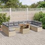 Conjunto de sofá de jardín con cojín Manual 11 pcs Beige y gris en Sofás de exterior | Comprar online en Foru.es
