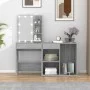 Tocador con LED y armario madera contrachapada gris Sonoma de vidaXL, Tocadores para dormitorios - Ref: Foro24-3120186, Preci...