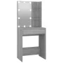 Tocador con LED y armario madera contrachapada gris Sonoma de vidaXL, Tocadores para dormitorios - Ref: Foro24-3120186, Preci...