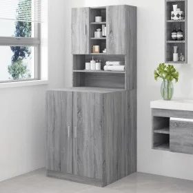 Armario para lavadora madera contrachapada gris Sonoma de vidaXL, Accesorios para lavadoras y secadoras - Ref: Foro24-3120183...