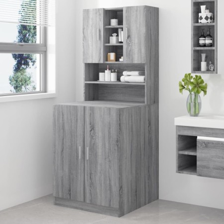 Armario para lavadora madera contrachapada gris Sonoma de vidaXL, Accesorios para lavadoras y secadoras - Ref: Foro24-3120183...