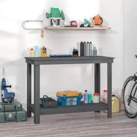 Solid gray pine wood workbench 110x50x80 cm by vidaXL, Work tables - Ref: Foro24-822503, Price: 90,22 €, Discount: %