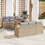 Conjunto de sofá de jardín con cojín Manual 7 pcs Beige y gris en Sofás de exterior | Comprar online en Foru.es