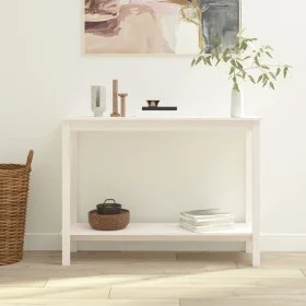 Mesa consola de madera maciza de pino blanco 110x40x80 cm de vidaXL, Mesas auxiliares - Ref: Foro24-822283, Precio: 98,64 €, ...