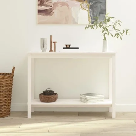 Konsolentisch aus massivem weißem Kiefernholz, 110 x 40 x 80 cm von vidaXL, Seitentische - Ref: Foro24-822283, Preis: 98,64 €...