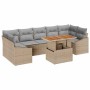 Conjunto de Comedor de Jardín con cojín 8 pcs Beige y gris en Sofás de exterior | Comprar online en Foru.es