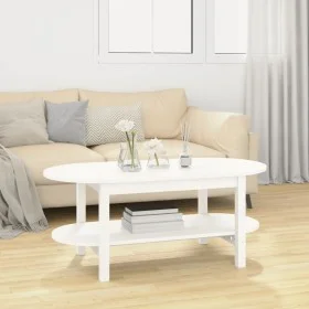 Couchtisch aus massivem weißem Kiefernholz, 110 x 55 x 45 cm von vidaXL, Couchtisch - Ref: Foro24-822288, Preis: 124,78 €, Ra...