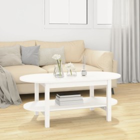 Mesa de centro de madera maciza de pino blanco 110x55x45 cm de vidaXL, Mesas de centro - Ref: Foro24-822288, Precio: 127,03 €...