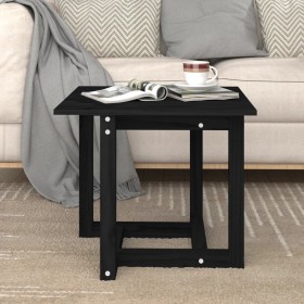 Mesa de centro de madera maciza de pino negra 50x50x45 cm de vidaXL, Mesas de centro - Ref: Foro24-822176, Precio: 43,02 €, D...