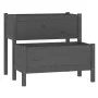 Solid gray pine wood planter 84.5x84x75 cm by vidaXL, Pots and planters - Ref: Foro24-822259, Price: 102,38 €, Discount: %