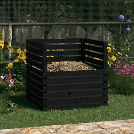Solid black pine wood composter 80x80x78 cm by vidaXL, Composters - Ref: Foro24-822191, Price: 114,05 €, Discount: %