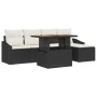 Conjunto de Comedor de Jardín con cojín 6 pcs Negro y crema en Sofás de exterior | Comprar online en Foru.es