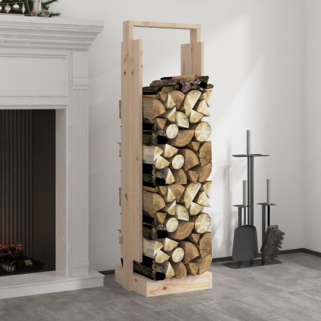 Soporte para leña madera maciza de pino 33,5x30x110 cm de vidaXL, Bolsas y soportes de leña - Ref: Foro24-822621, Precio: 45,...