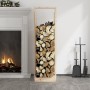 Soporte para leña madera maciza de pino 33,5x30x110 cm de vidaXL, Bolsas y soportes de leña - Ref: Foro24-822621, Precio: 45,...