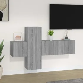 Set de muebles para TV 3 pzas madera contrachapada gris Sonoma de vidaXL, Muebles TV - Ref: Foro24-3120225, Precio: 88,10 €, ...