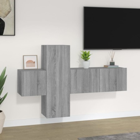 Set de muebles para TV 3 pzas madera contrachapada gris Sonoma de vidaXL, Muebles TV - Ref: Foro24-3120225, Precio: 89,30 €, ...