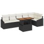 Conjunto de Comedor de Jardín con cojín 7 pcs Negro y crema en Sofás de exterior | Comprar online en Foru.es