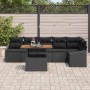 Conjunto de Comedor de Jardín con cojín 7 pcs Negro y Marrón en Sofás de exterior | Comprar online en Foru.es