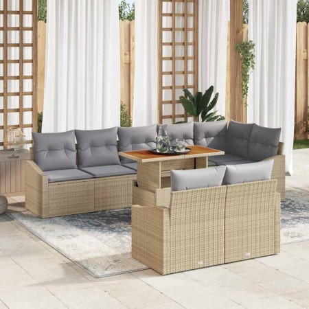 Conjunto de sofá de jardín con cojín Manual 9 pcs Beige y gris en Sofás de exterior | Comprar online en Foru.es