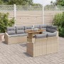 Conjunto de sofá de jardín con cojín Manual 9 pcs Beige y gris en Sofás de exterior | Comprar online en Foru.es