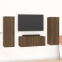Set de muebles para TV 3 pzas madera contrachapada roble marrón de vidaXL, Muebles TV - Ref: Foro24-3120235, Precio: 131,56 €...