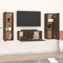 Set de muebles para TV 3 pzas madera contrachapada roble marrón de vidaXL, Muebles TV - Ref: Foro24-3120235, Precio: 131,56 €...