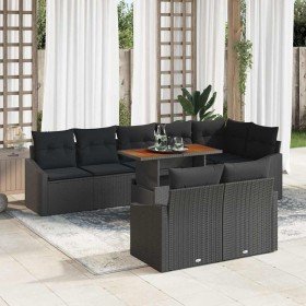 Conjunto de sofá de jardín con cojín 9 pcs Negro y Marrón en Sofás de exterior | Comprar online en Foru.es
