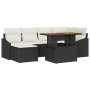 Conjunto de Comedor de Jardín con cojín 7 pcs Negro y crema en Sofás de exterior | Comprar online en Foru.es