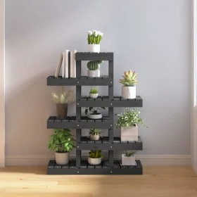 Soporte para plantas madera maciza pino gris 85x25x109,5 cm de vidaXL, Soportes para macetas - Ref: Foro24-822089, Precio: 75...