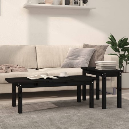 Juego de mesas de centro 2 piezas madera maciza de pino negro de vidaXL, Mesas de centro - Ref: Foro24-822366, Precio: 77,90 ...