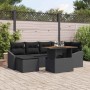 Conjunto de Comedor de Jardín con cojín 7 pcs Negro y Marrón en Sofás de exterior | Comprar online en Foru.es