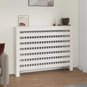 Cubierta de radiador madera maciza de pino blanco 108,5x19x84cm de vidaXL, Accesorios para radiadores de calefacción - Ref: F...