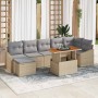 Conjunto de Comedor de Jardín con cojín 8 pcs Beige y gris en Sofás de exterior | Comprar online en Foru.es
