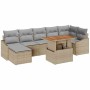 Conjunto de Comedor de Jardín con cojín 8 pcs Beige y gris en Sofás de exterior | Comprar online en Foru.es