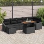 Conjunto de Comedor de Jardín con cojín 8 pcs Negro y Marrón en Sofás de exterior | Comprar online en Foru.es