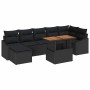 Conjunto de Comedor de Jardín con cojín 8 pcs Negro y Marrón en Sofás de exterior | Comprar online en Foru.es